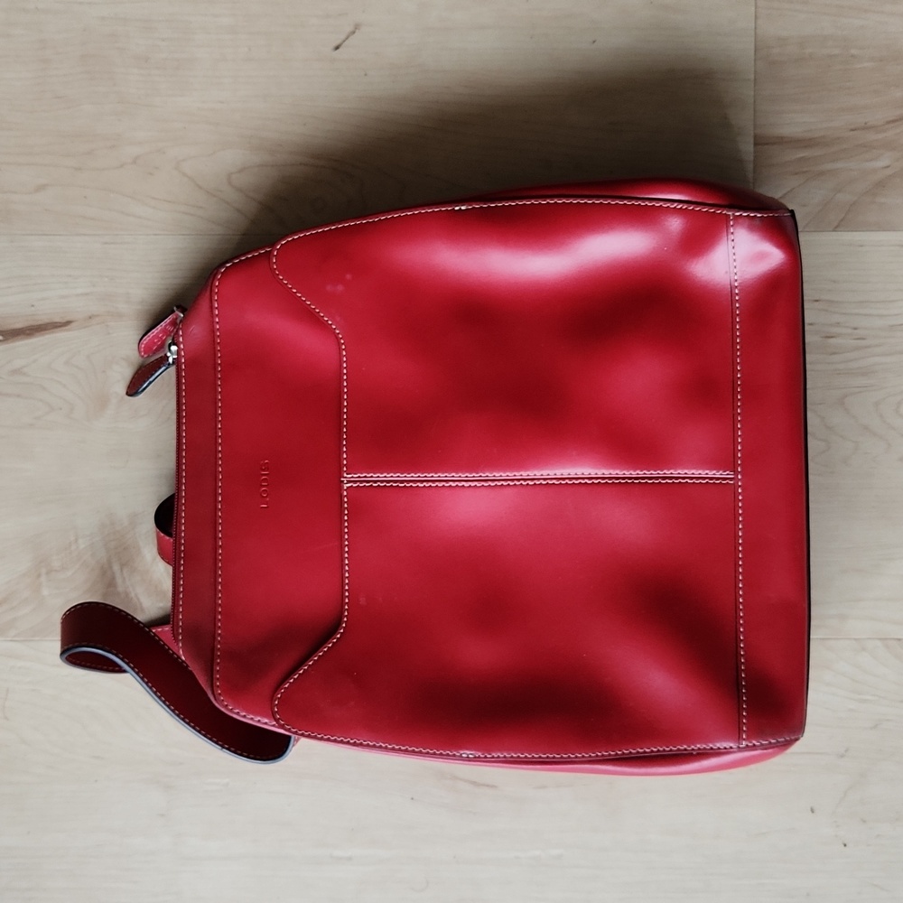 Red Leather Backpack